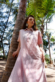 Rose Berry Embroidered Shirt Dress
