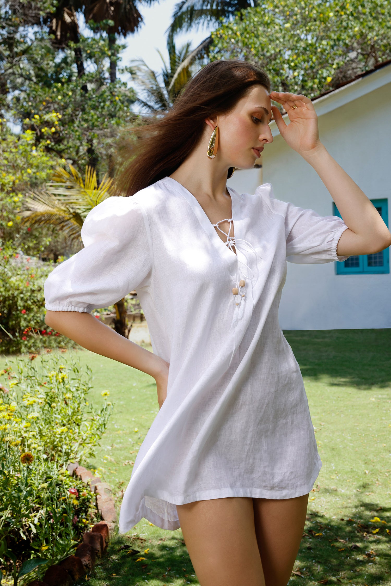 Ivory Mist Linen Dress