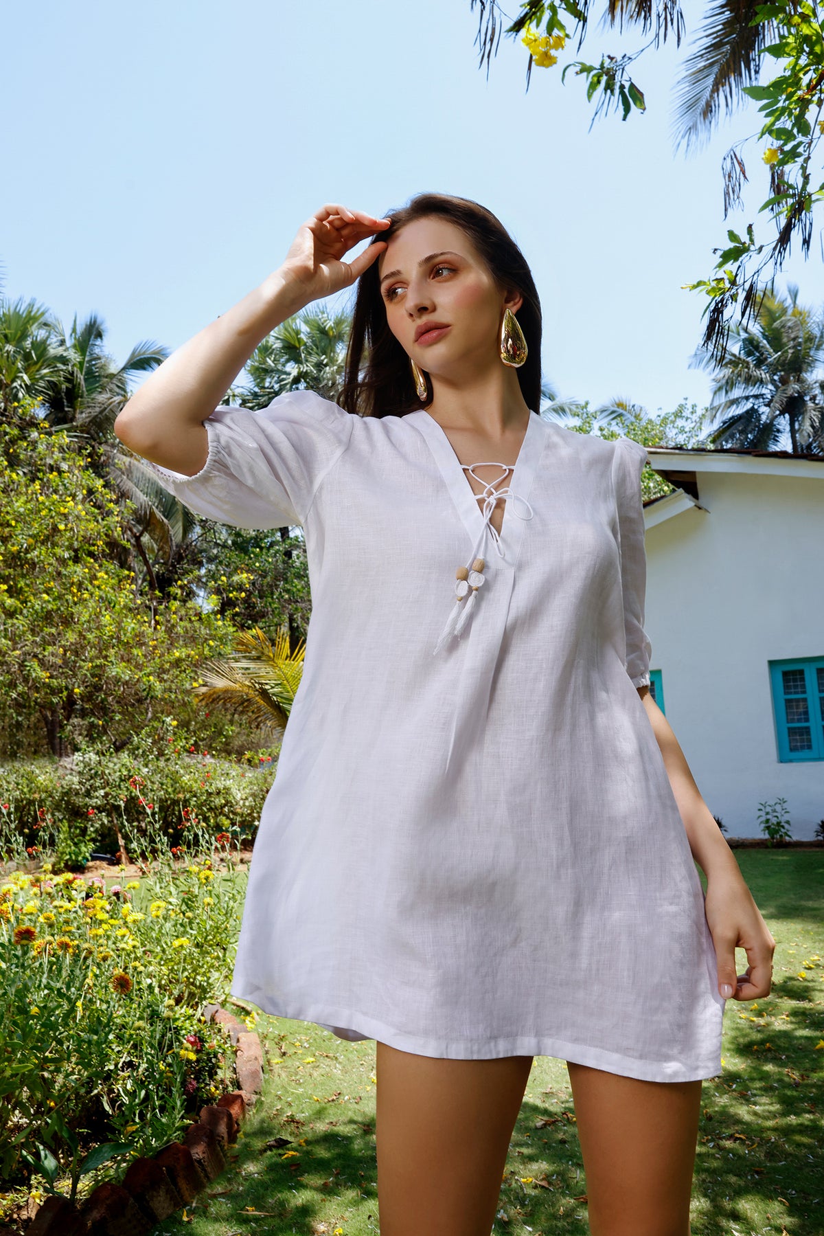 Ivory Mist Linen Dress