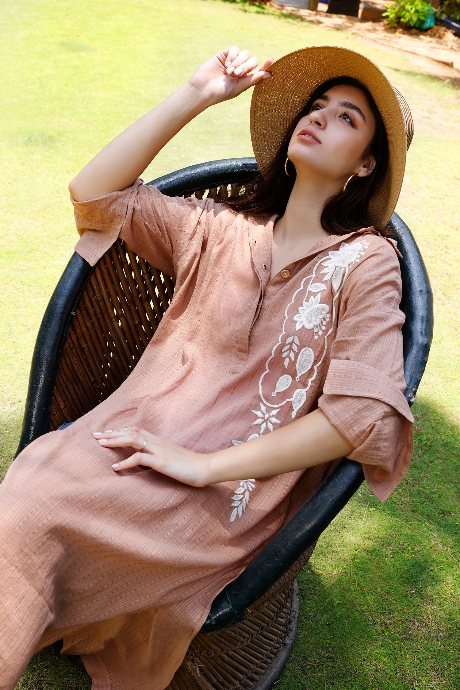 Sandy Shore Embroidered Shirt Dress