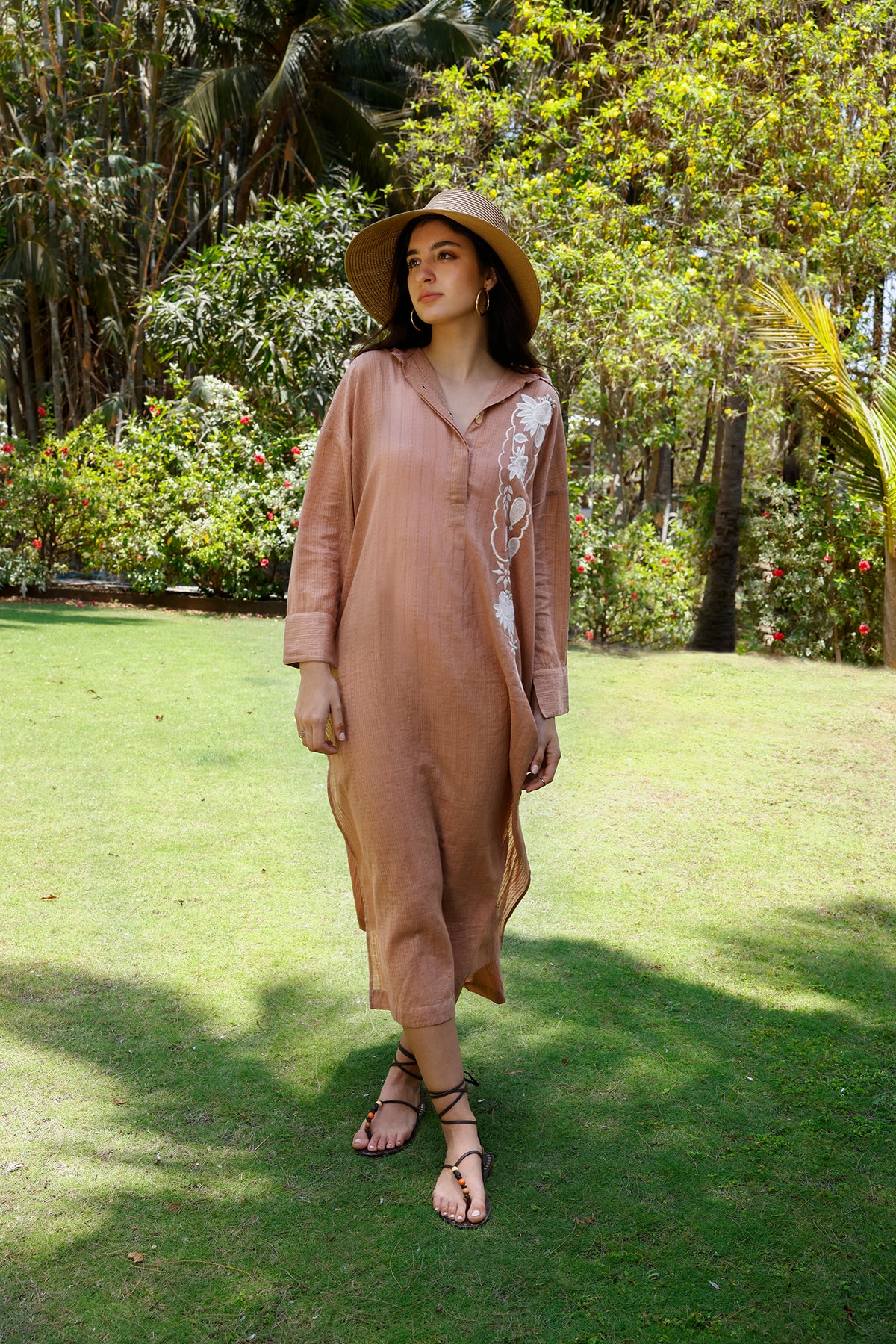 Sandy Shore Embroidered Shirt Dress